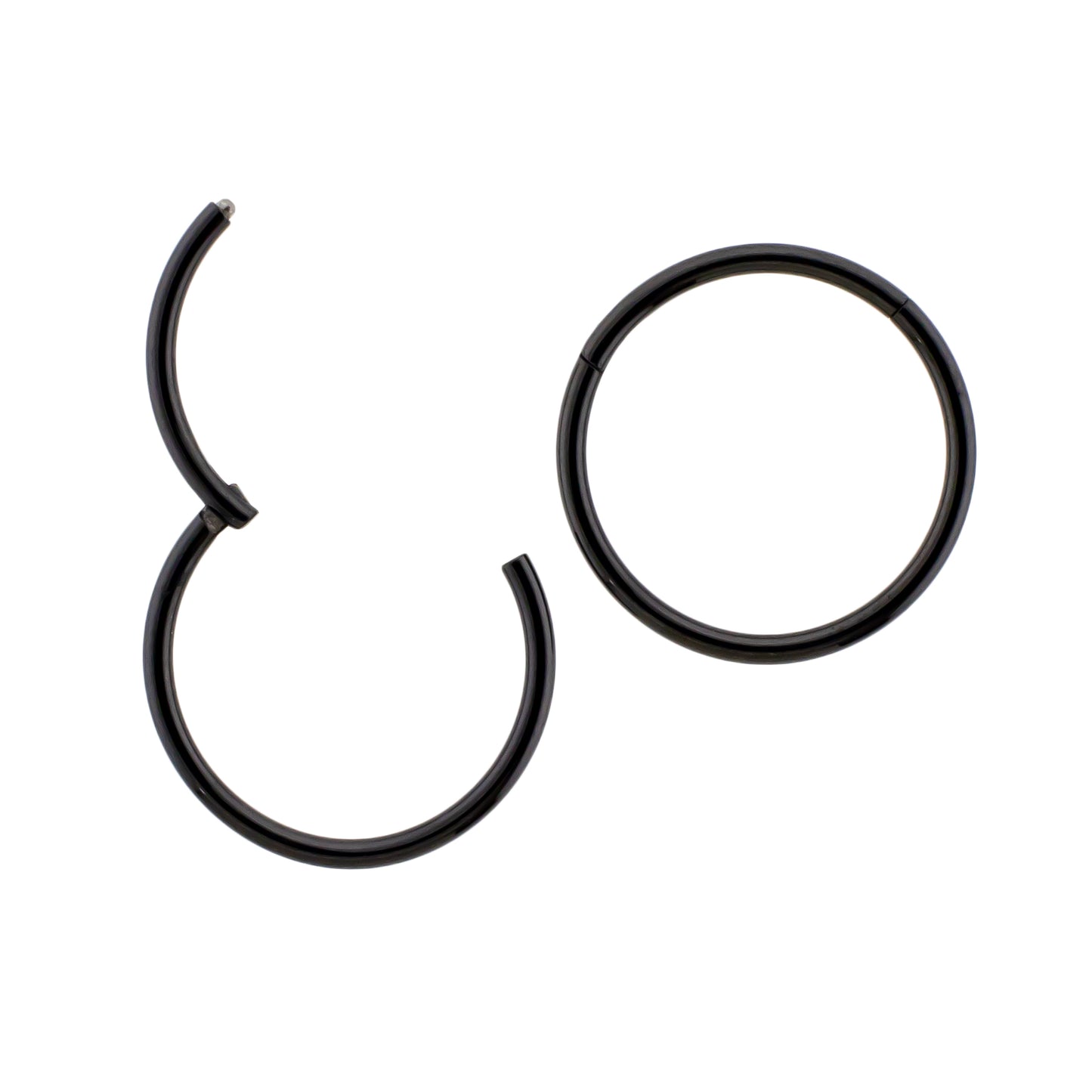 20G - 10G Steel Black PVD Hinged Segment Rings - Pierced Addiction