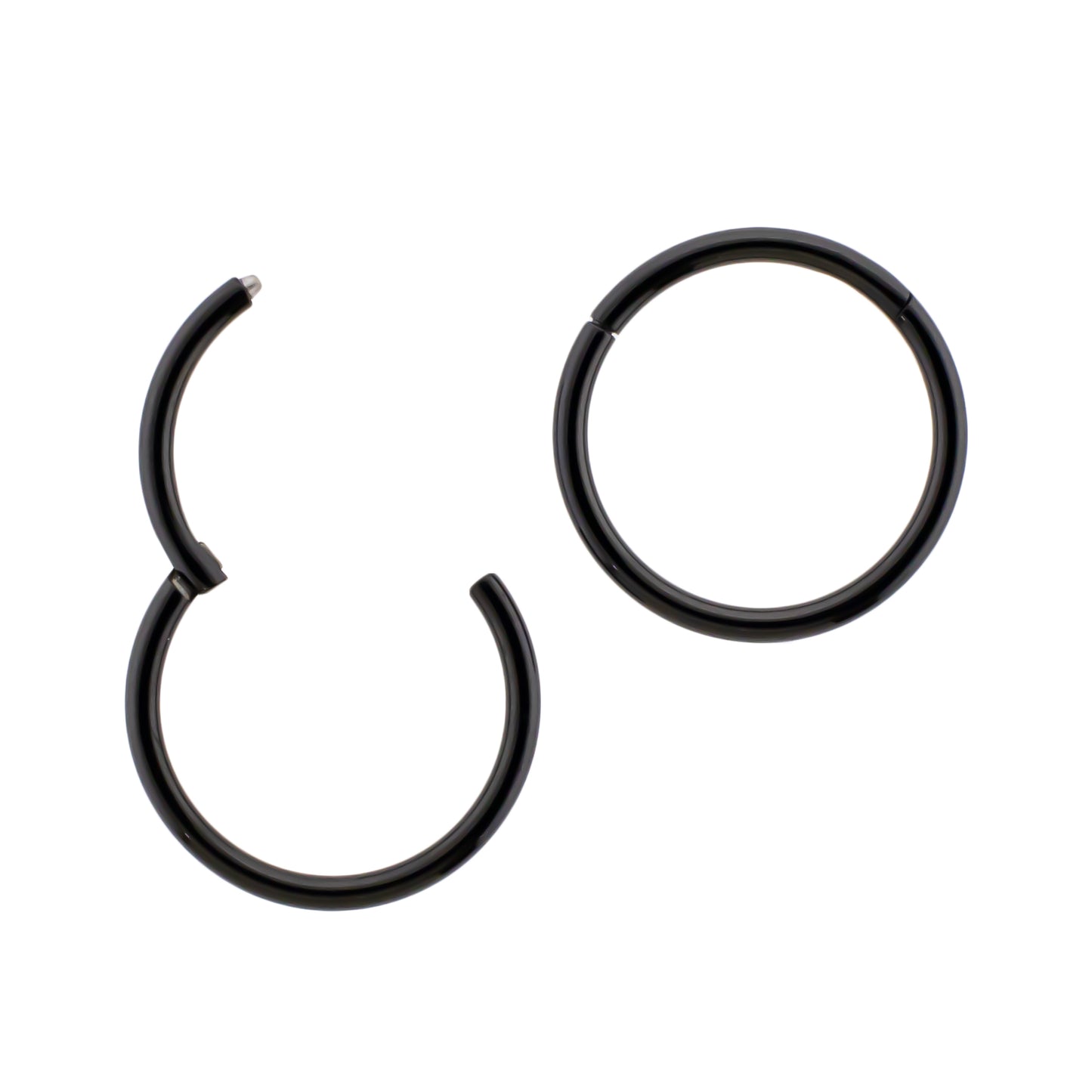 20G - 10G Steel Black PVD Hinged Segment Rings - Pierced Addiction