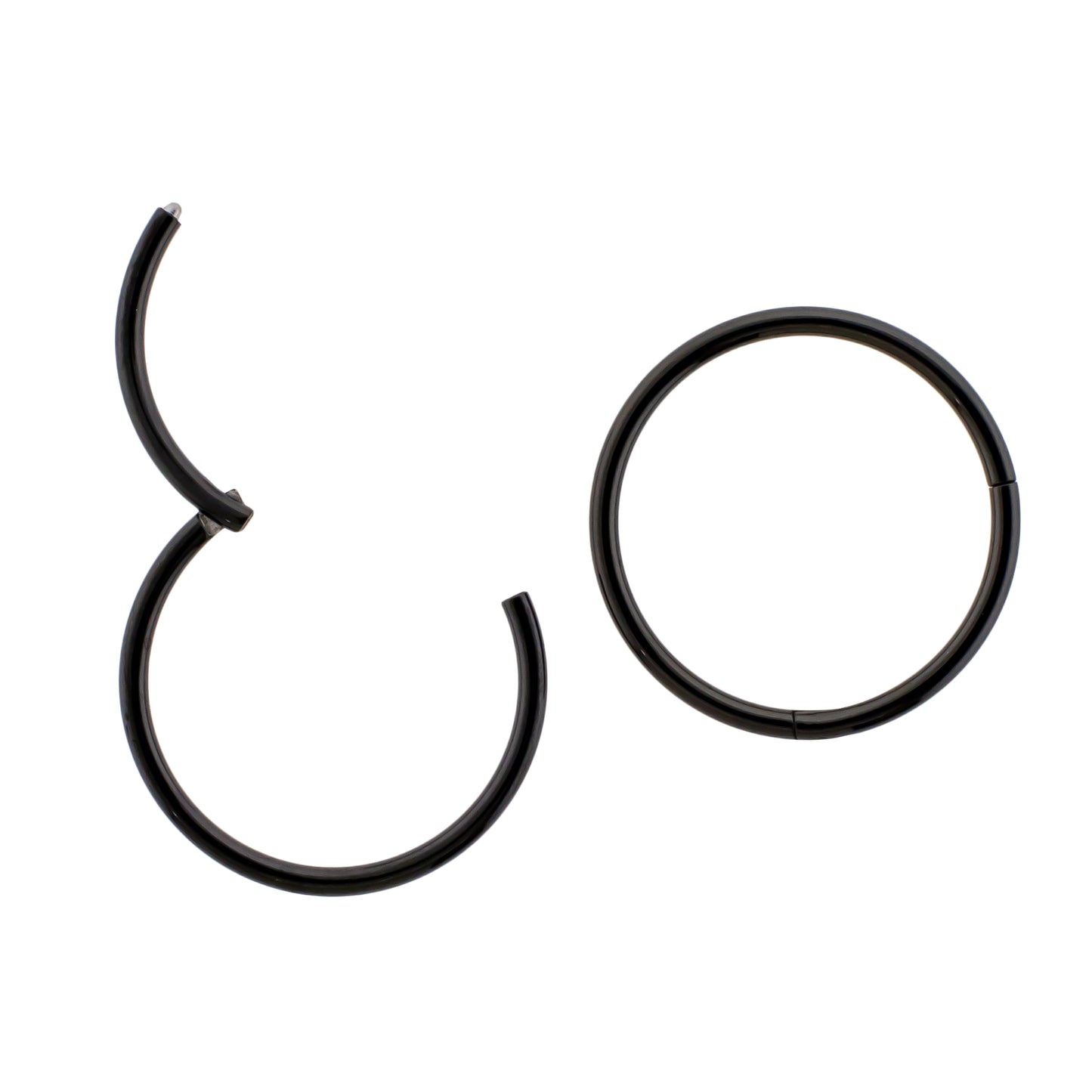 20G - 10G Steel Black PVD Hinged Segment Rings - Pierced Addiction