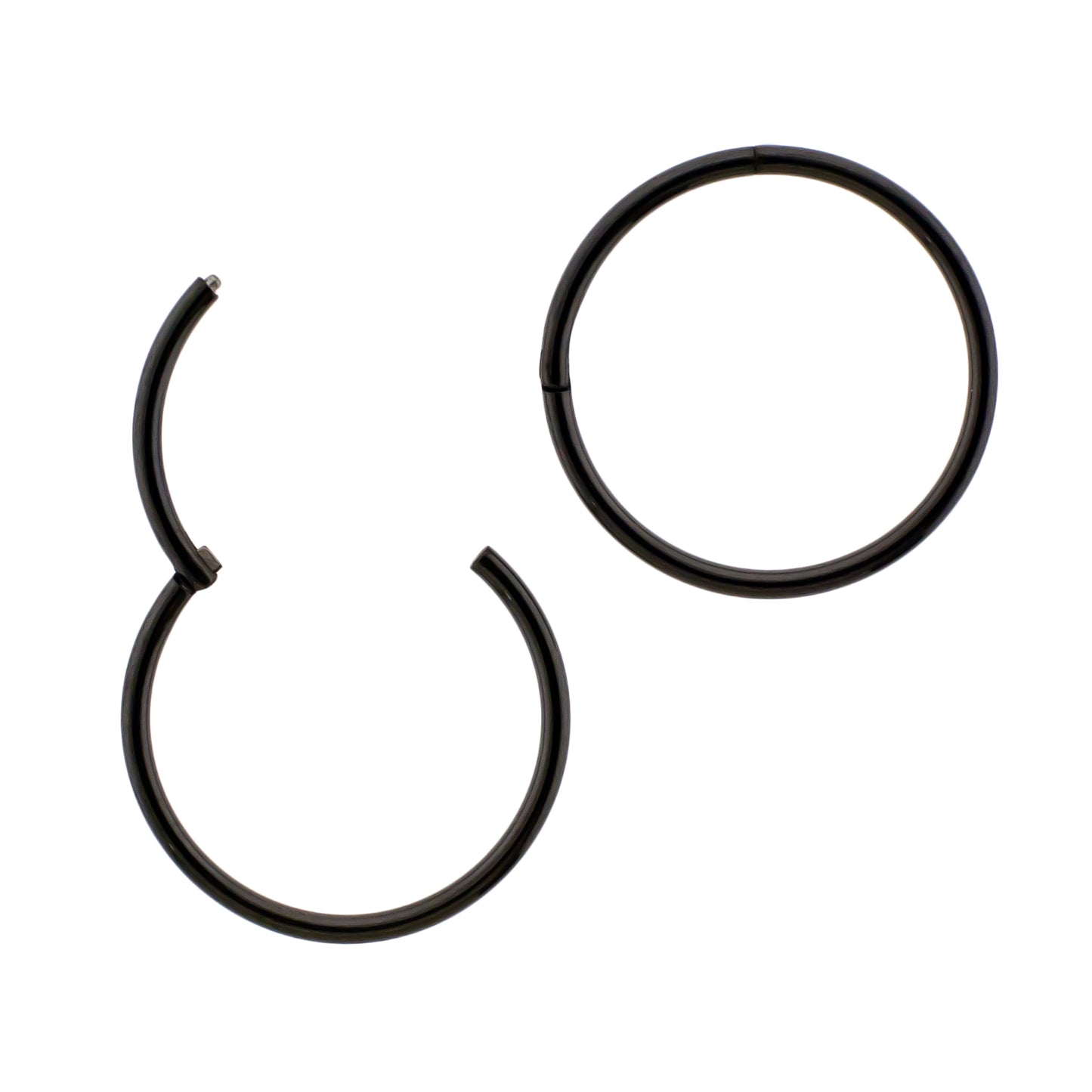 20G - 10G Steel Black PVD Hinged Segment Rings - Pierced Addiction