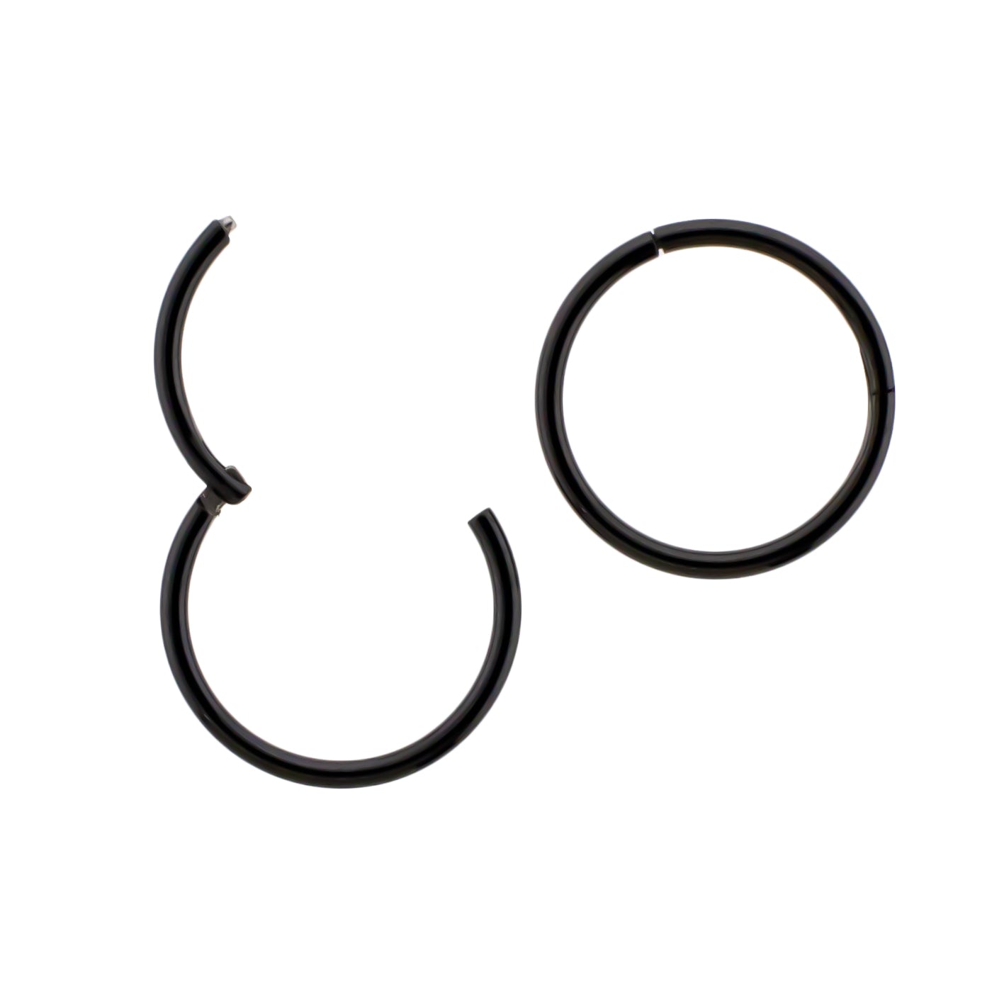 20G - 10G Steel Black PVD Hinged Segment Rings - Pierced Addiction