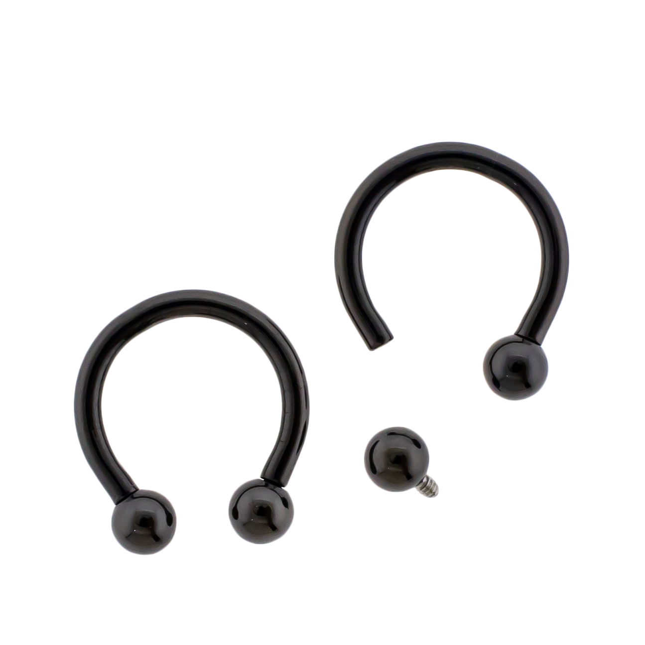 Black PVD Steel Internally Threaded Horseshoe - Pierced Addiction