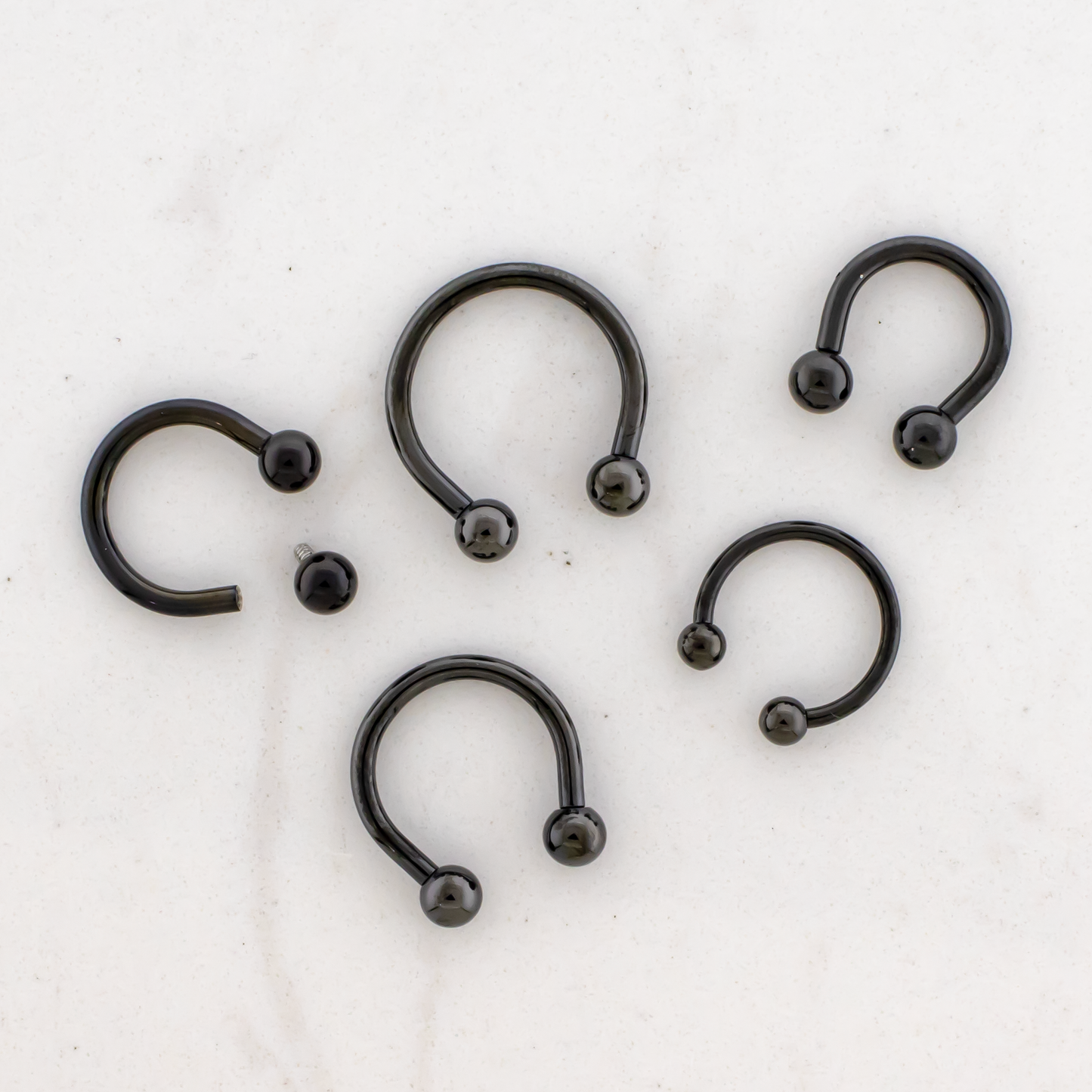 Black PVD Steel Internally Threaded Horseshoe - Pierced Addiction