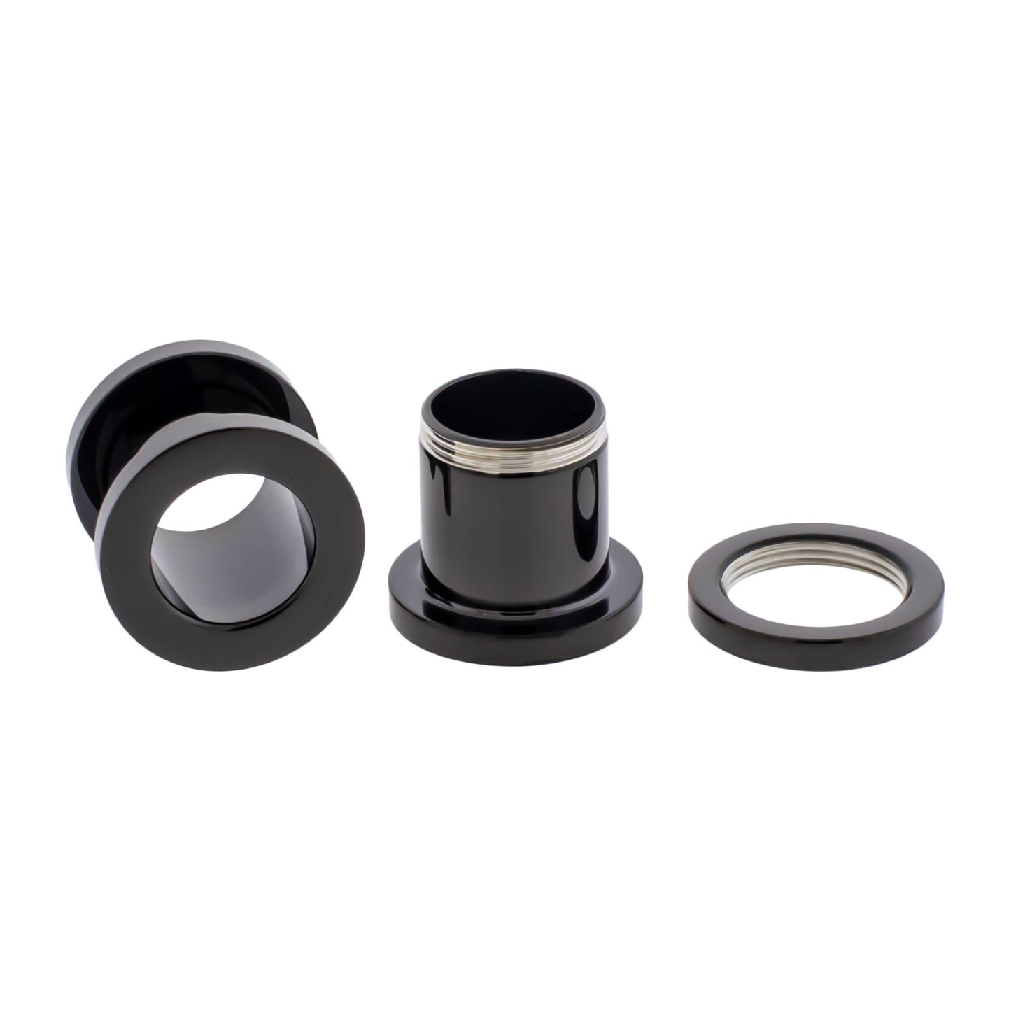 Black PVD Steel Externally Threaded Tunnels - Pierced Addiction