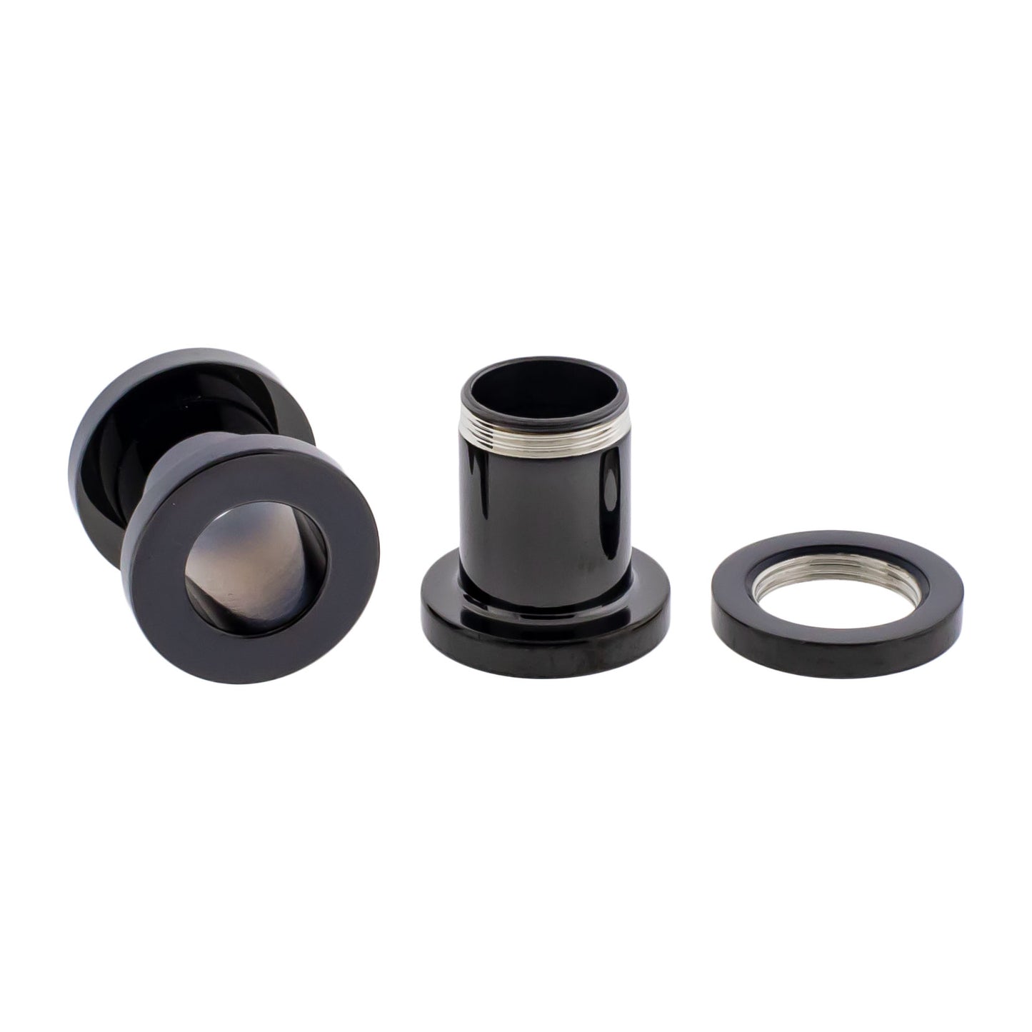 Black PVD Steel Externally Threaded Tunnels - Pierced Addiction