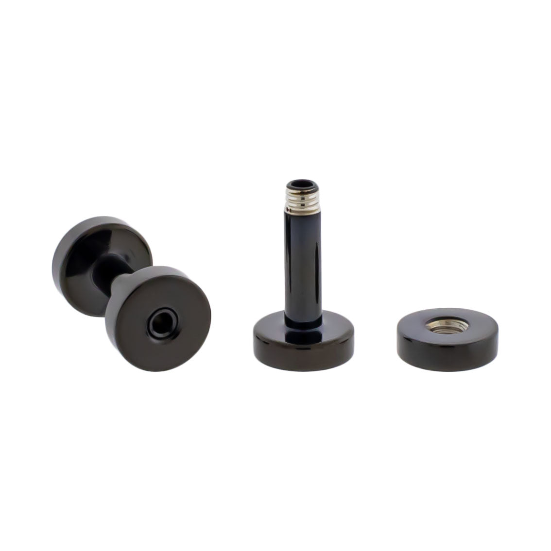 Black PVD Steel Externally Threaded Tunnels - Pierced Addiction
