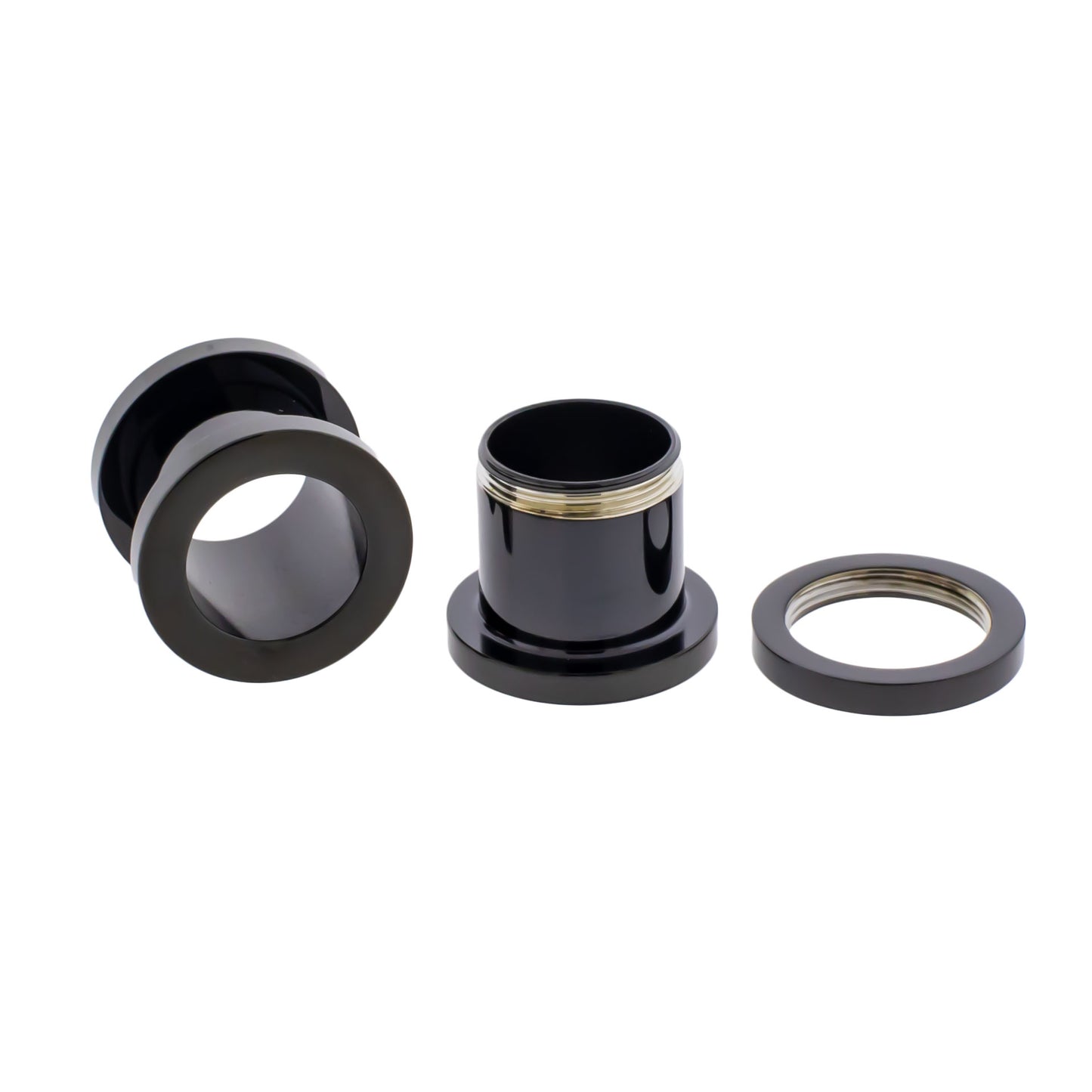 Black PVD Steel Externally Threaded Tunnels - Pierced Addiction