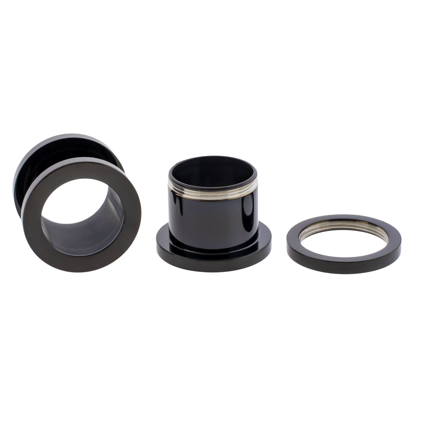 Black PVD Steel Externally Threaded Tunnels - Pierced Addiction
