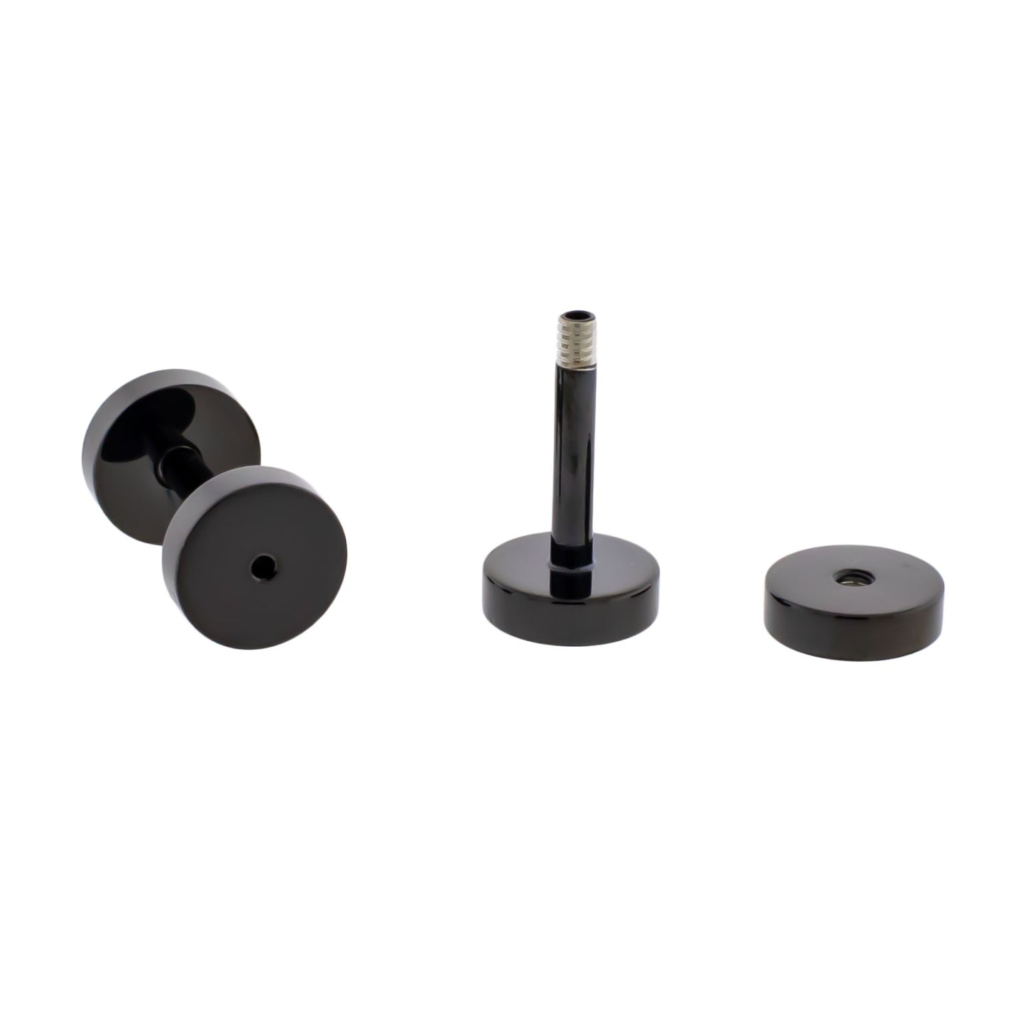 Black PVD Steel Externally Threaded Tunnels - Pierced Addiction