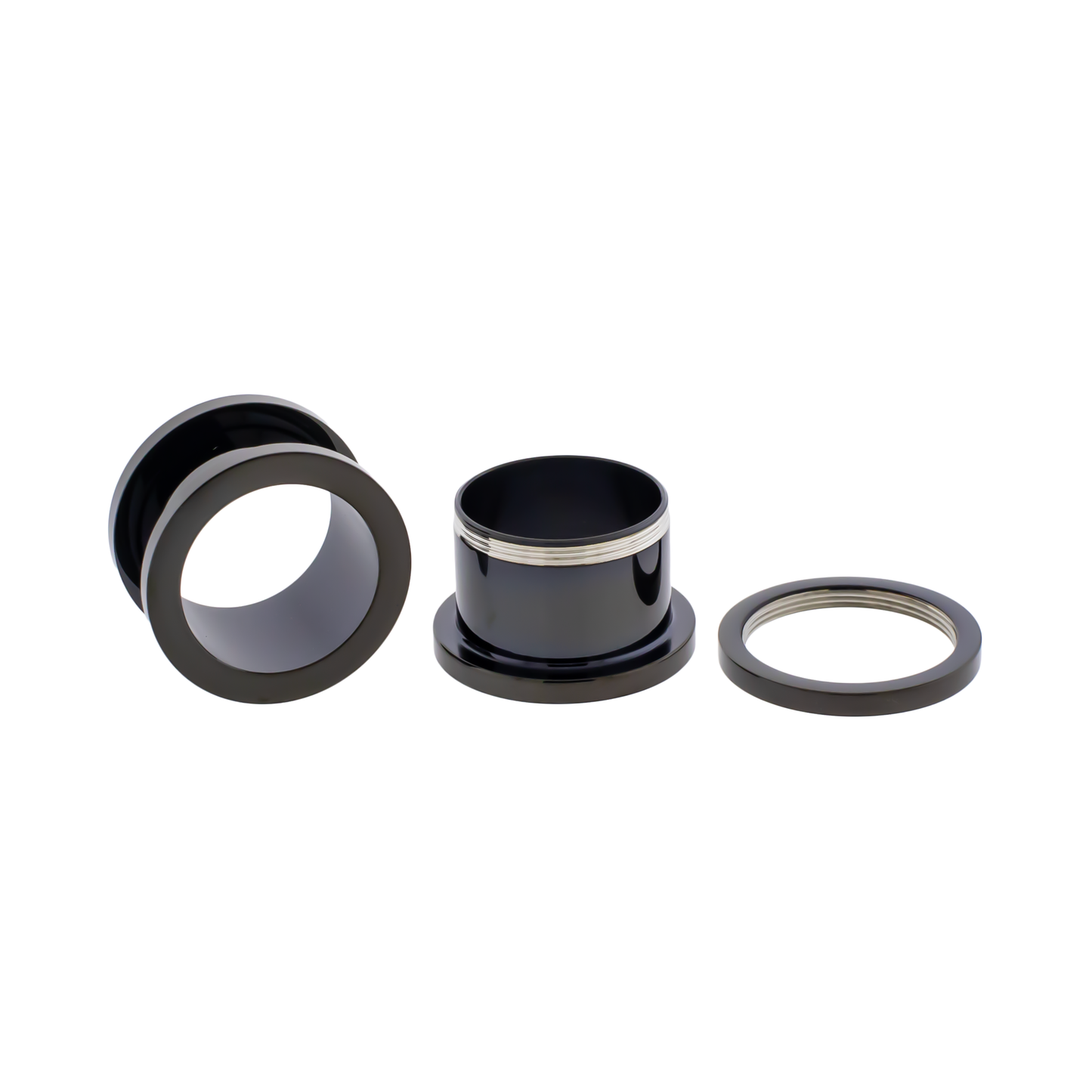 Black PVD Steel Externally Threaded Tunnels - Pierced Addiction