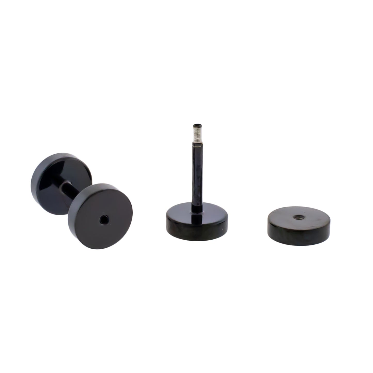 Black PVD Steel Externally Threaded Tunnels - Pierced Addiction