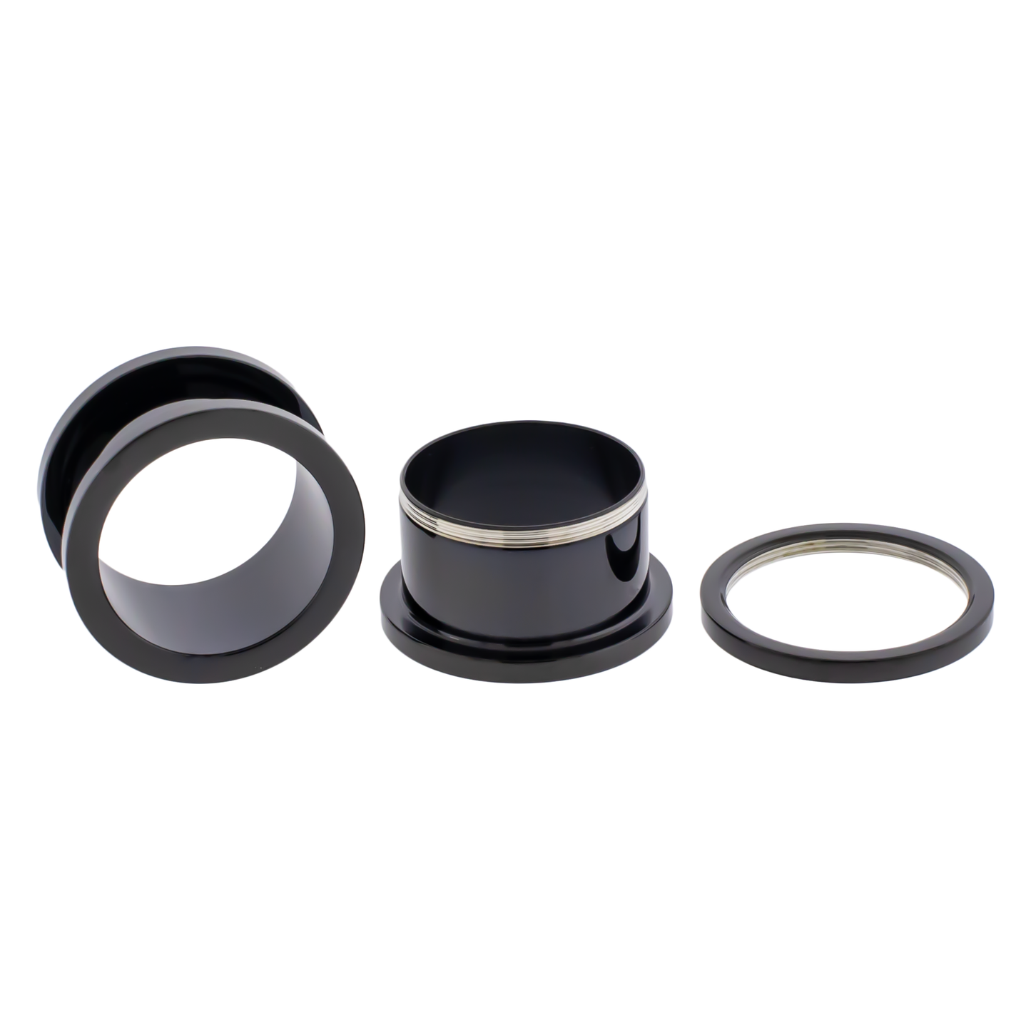 Black PVD Steel Externally Threaded Tunnels - Pierced Addiction