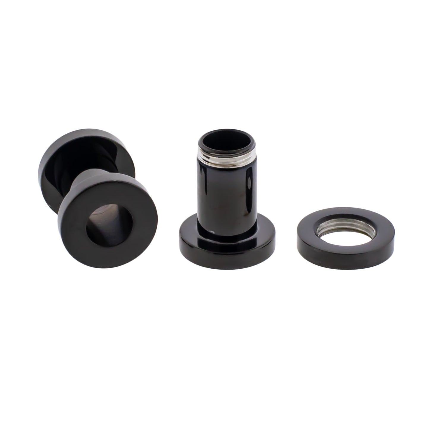Black PVD Steel Externally Threaded Tunnels - Pierced Addiction