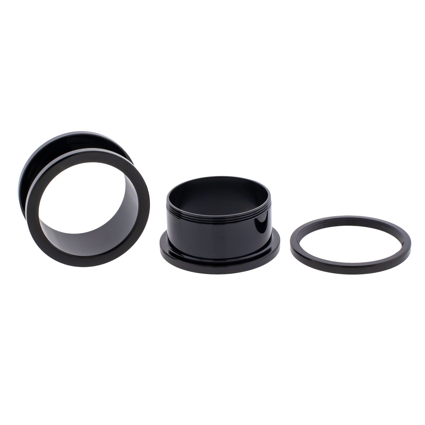 Black PVD Steel Externally Threaded Tunnels - Pierced Addiction