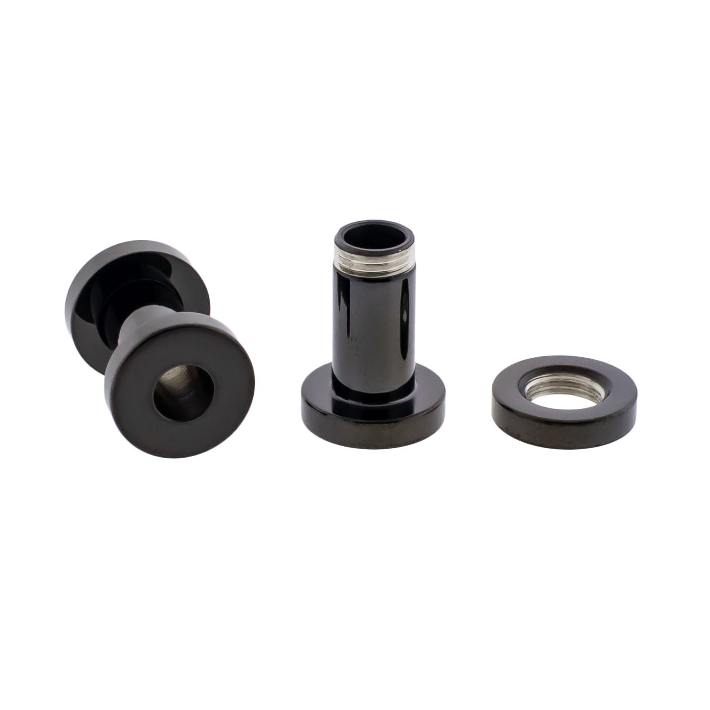 Black PVD Steel Externally Threaded Tunnels - Pierced Addiction