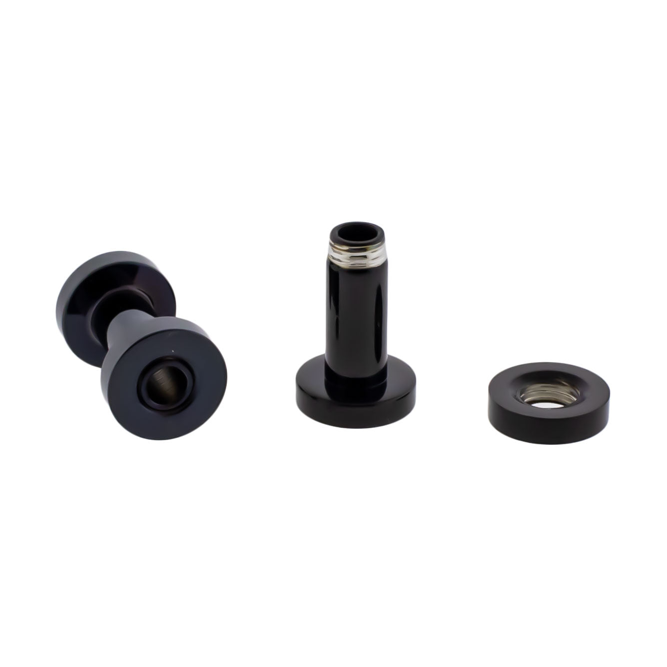 Black PVD Steel Externally Threaded Tunnels - Pierced Addiction
