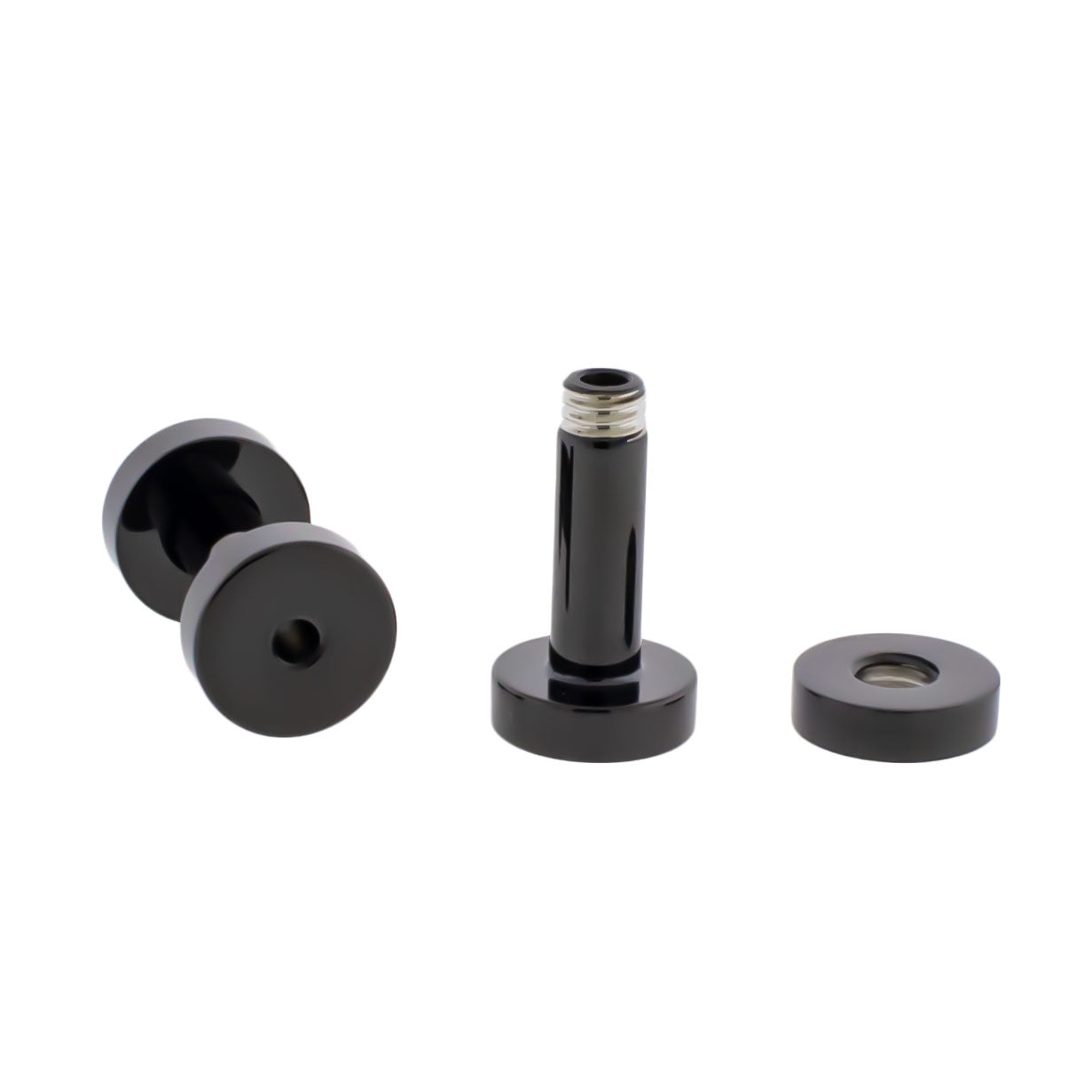 Black PVD Steel Externally Threaded Tunnels - Pierced Addiction