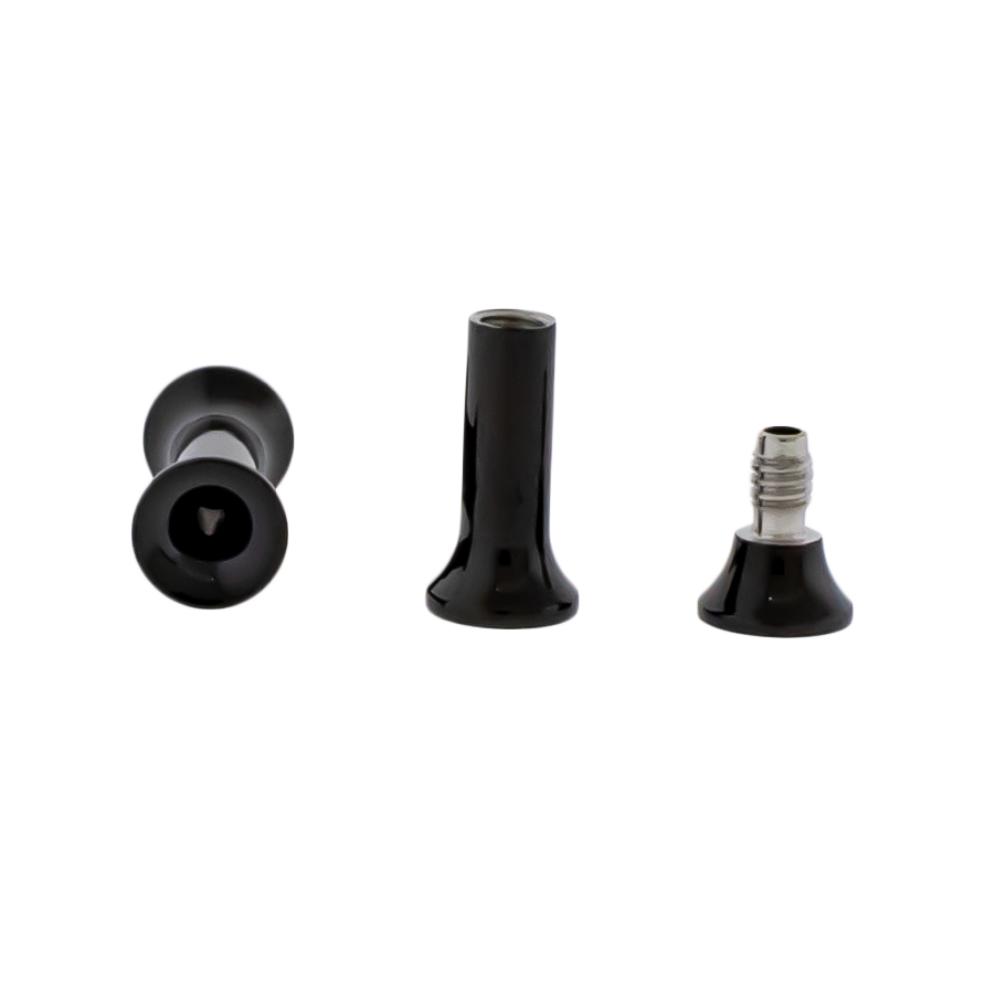 Black Steel Double Flare Tunnels - Internally Threaded - Pierced Addiction