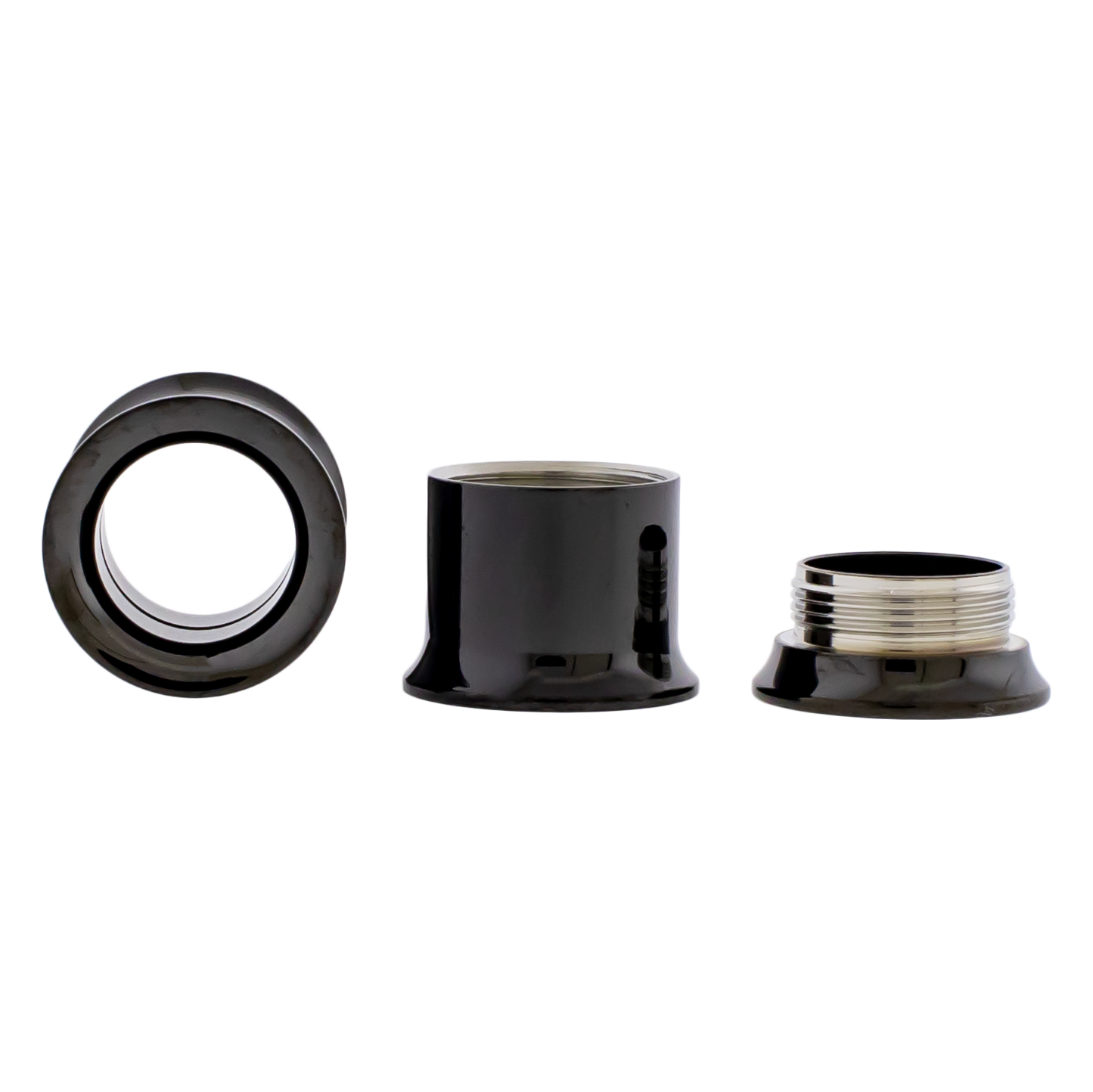 Black Steel Double Flare Tunnels - Internally Threaded - Pierced Addiction