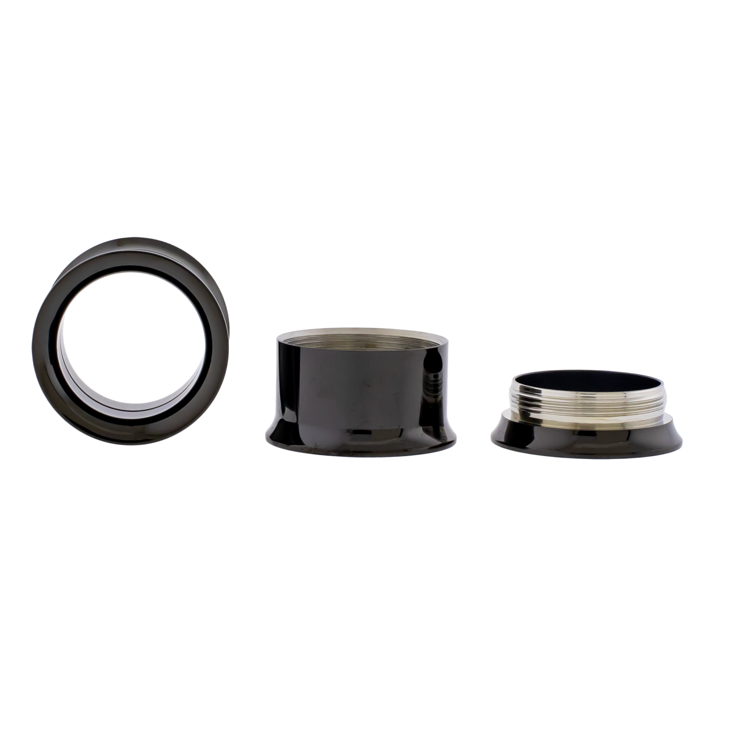 Black Steel Double Flare Tunnels - Internally Threaded - Pierced Addiction
