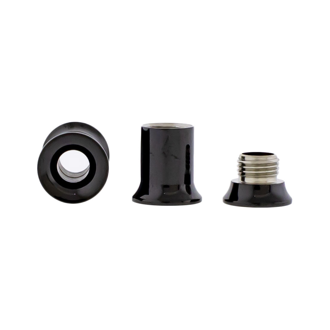 Black Steel Double Flare Tunnels - Internally Threaded - Pierced Addiction