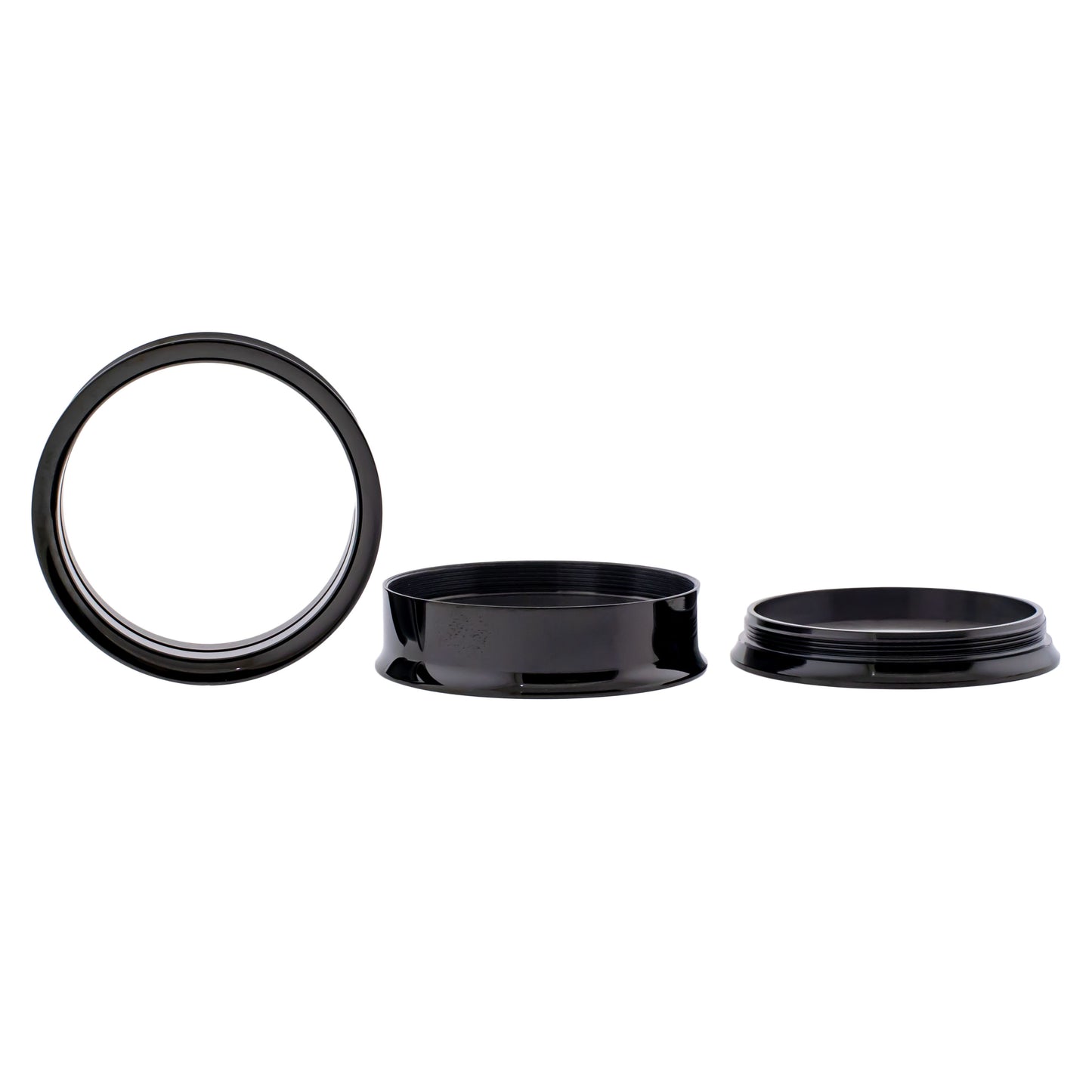 Black Steel Double Flare Tunnels - Internally Threaded - Pierced Addiction