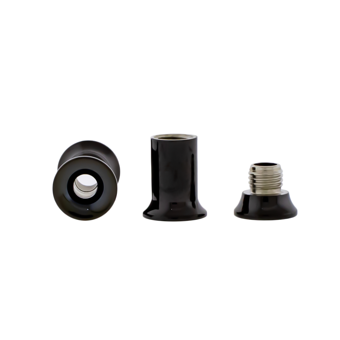 Black Steel Double Flare Tunnels - Internally Threaded - Pierced Addiction