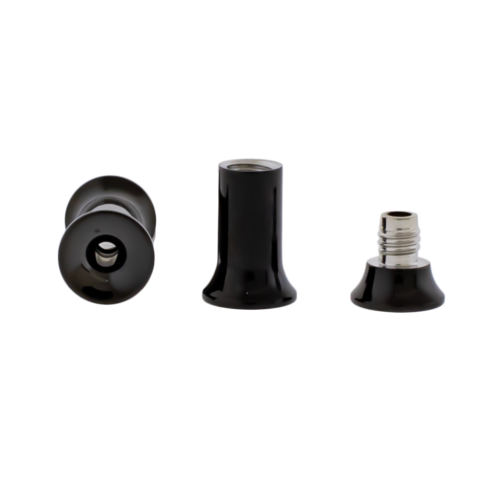 Black Steel Double Flare Tunnels - Internally Threaded - Pierced Addiction