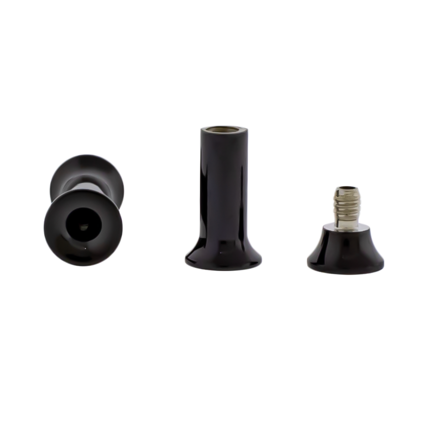 Black Steel Double Flare Tunnels - Internally Threaded - Pierced Addiction
