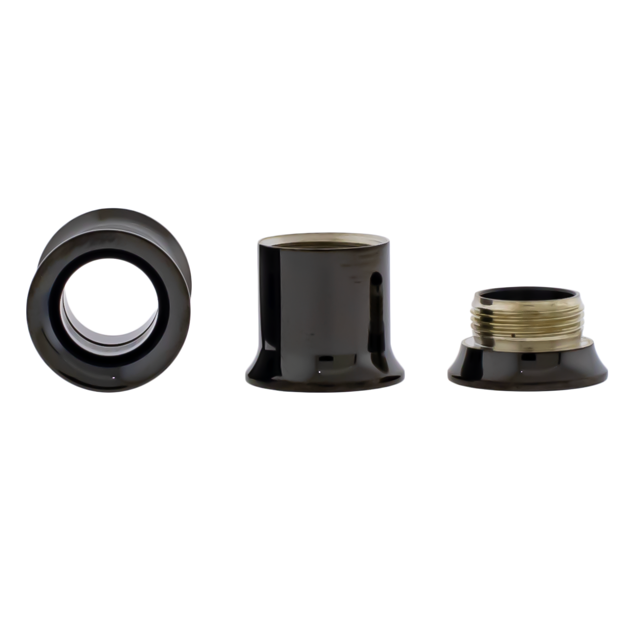 Black Steel Double Flare Tunnels - Internally Threaded - Pierced Addiction