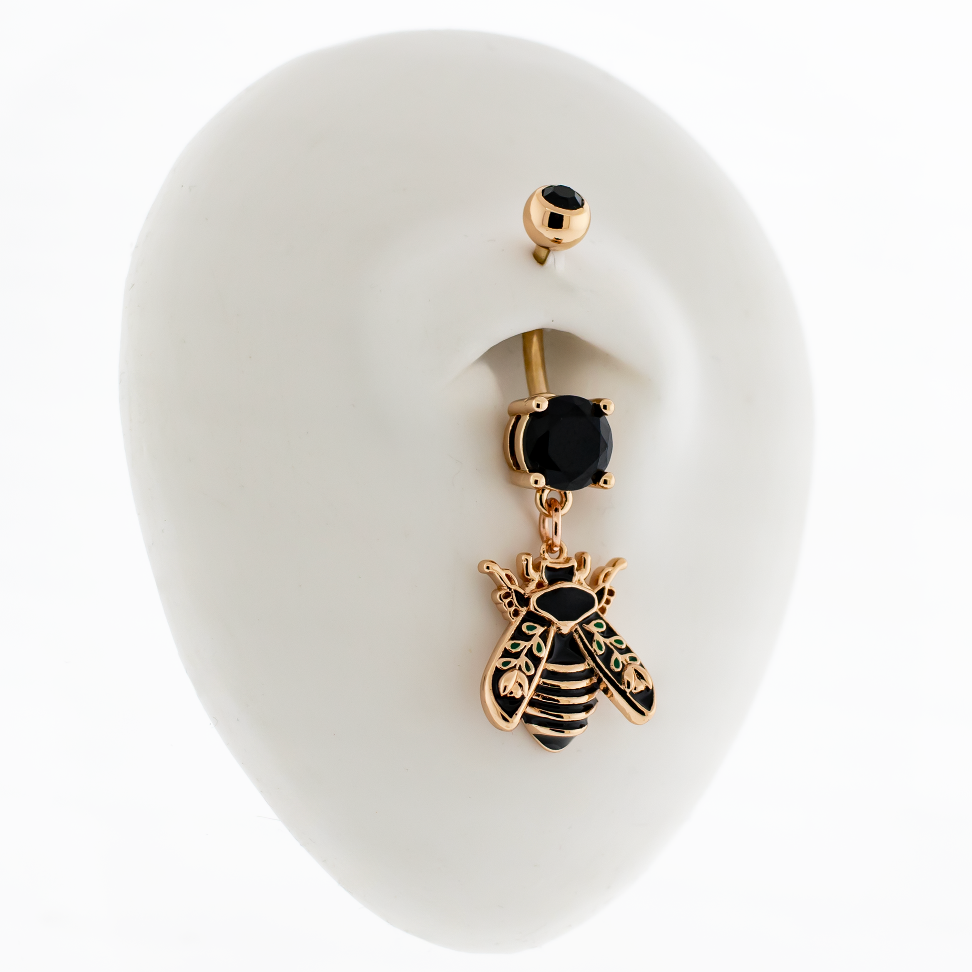 14G Pvd Navel Barbell w/ Floral Bee