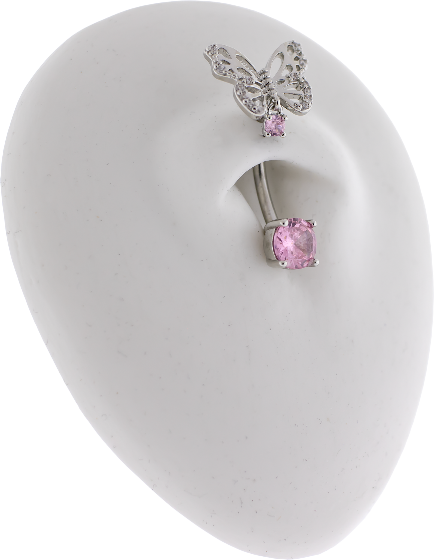 14G Top Gem Butterfly Navel Ring - Pierced Addiction