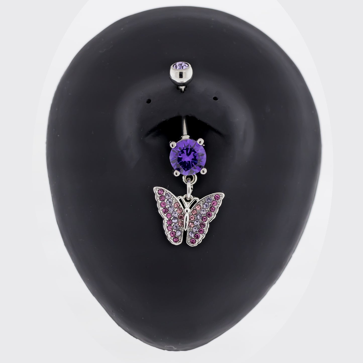 14G Pave Ombre Butterfly Navel Ring