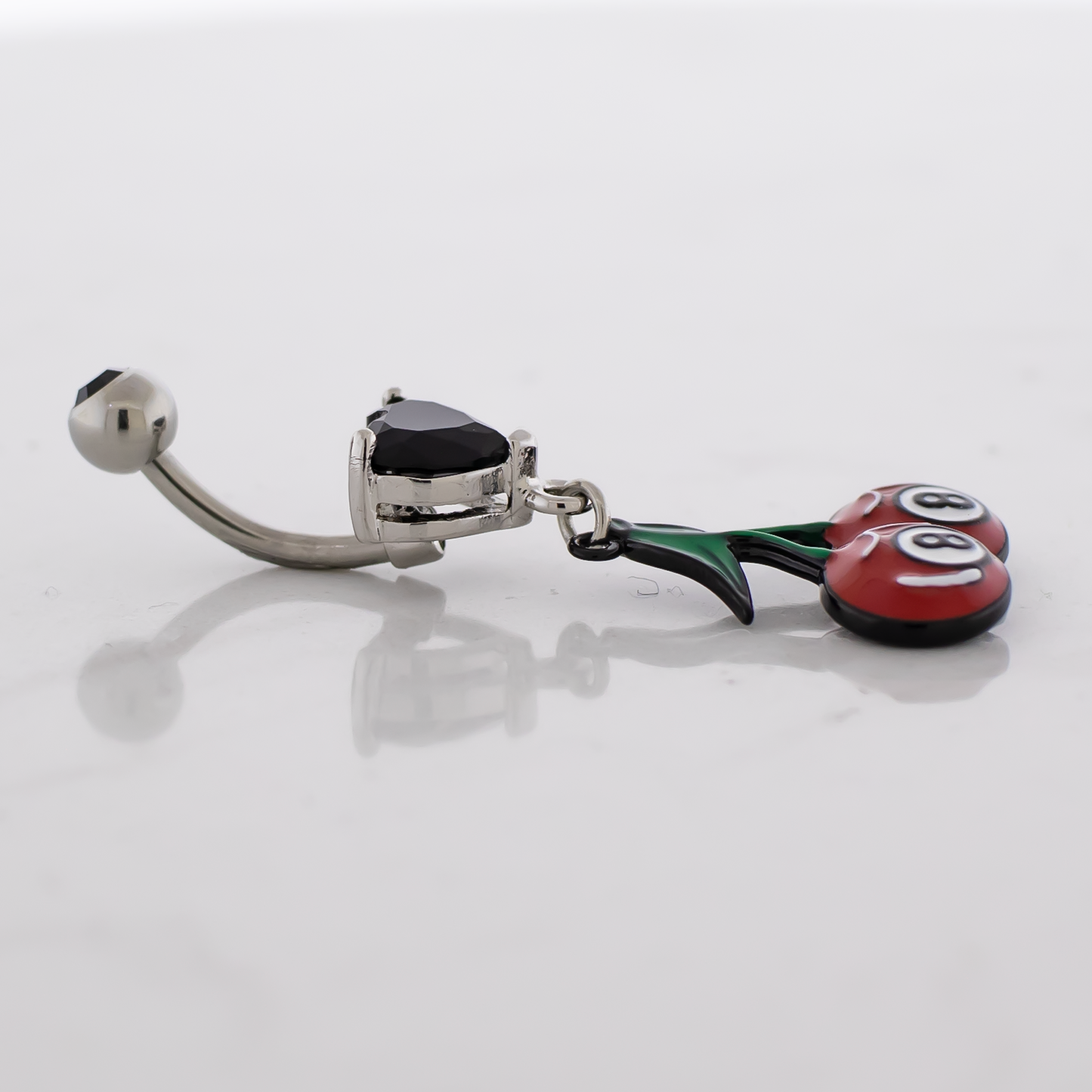14G Eight Ball Cherries Navel Ring - Pierced Addiction
