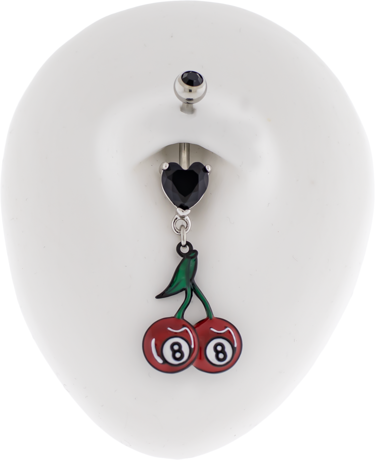 14G Eight Ball Cherries Navel Ring - Pierced Addiction