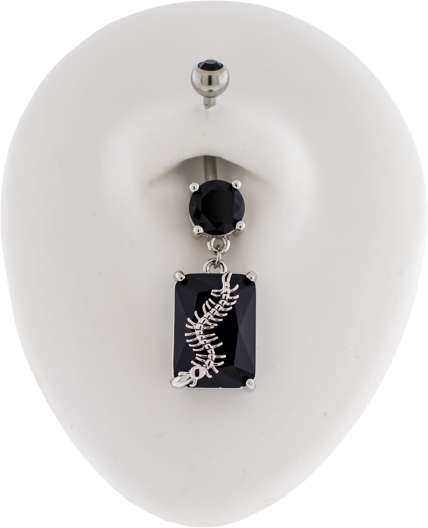 14G Black Gem Centipede Navel Ring - Pierced Addiction