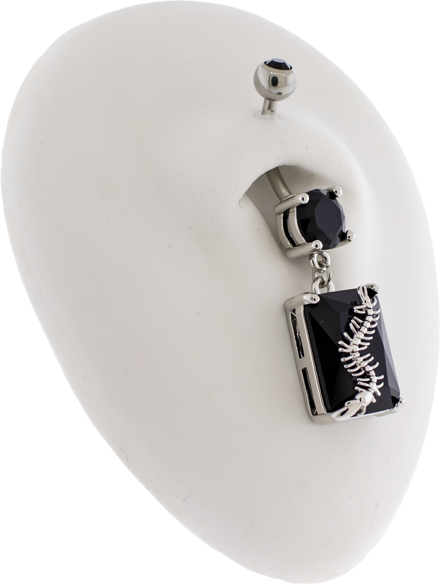 14G Black Gem Centipede Navel Ring - Pierced Addiction