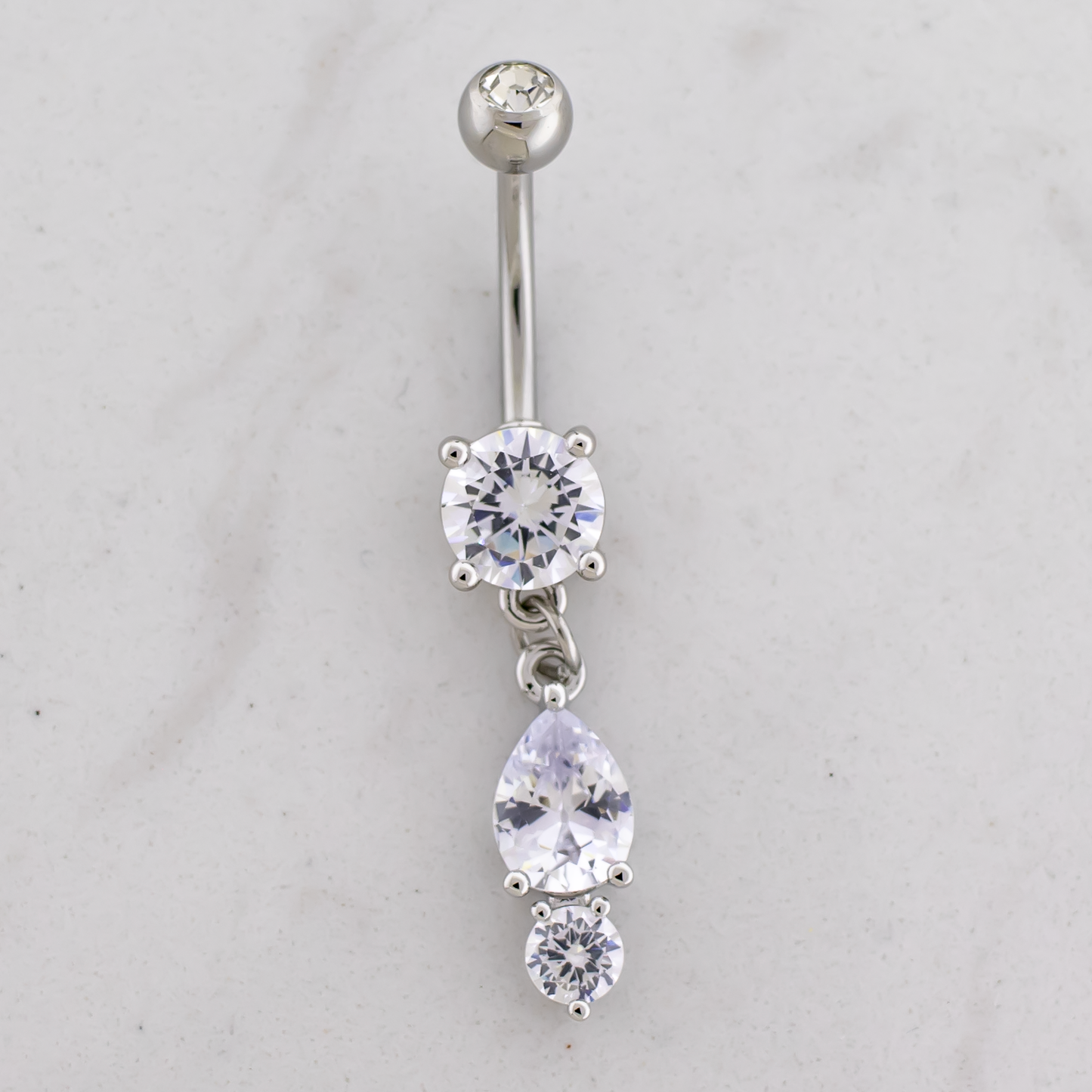 14G Teardrop Cluster Navel Barbell - Pierced Addiction
