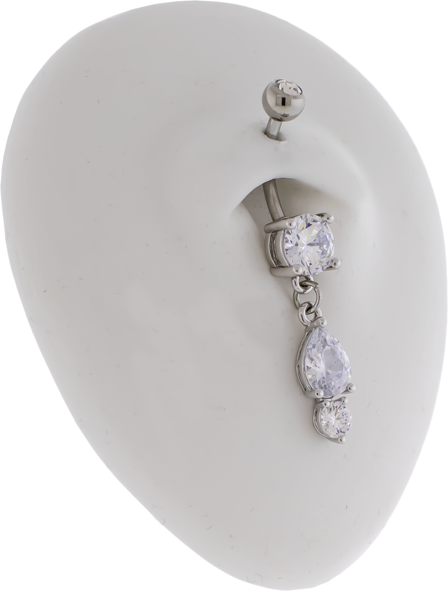 14G Teardrop Cluster Navel Barbell - Pierced Addiction