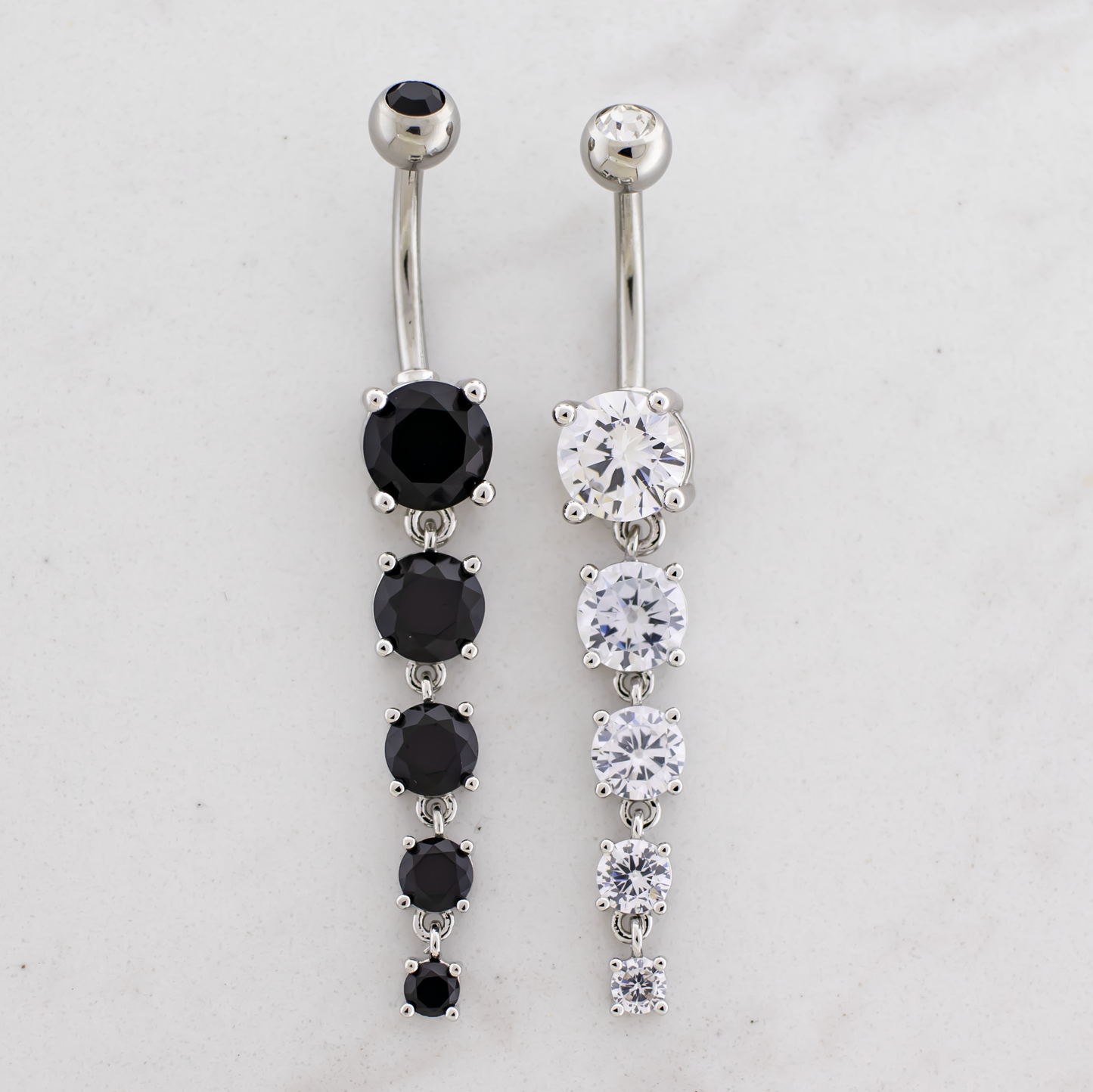 14G Cascading Gems Navel Barbell - Pierced Addiction
