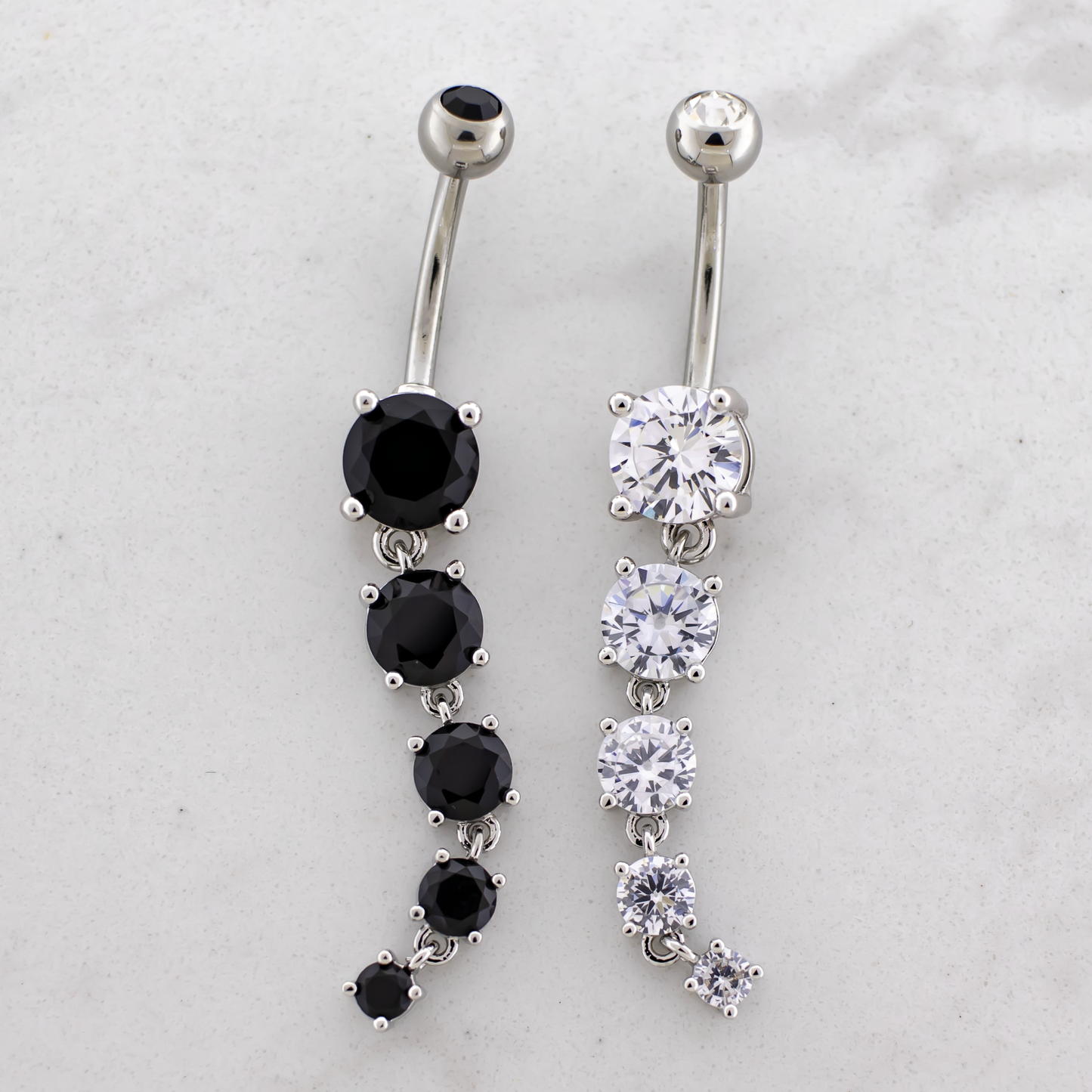 14G Cascading Gems Navel Barbell - Pierced Addiction