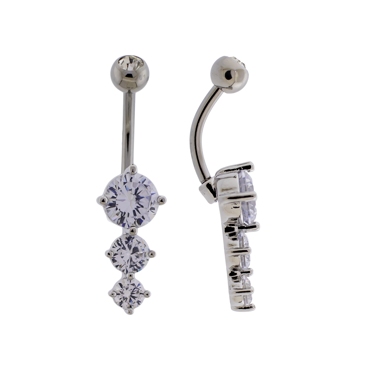 14G Cascading Round Gems Navel Barbell - Pierced Addiction