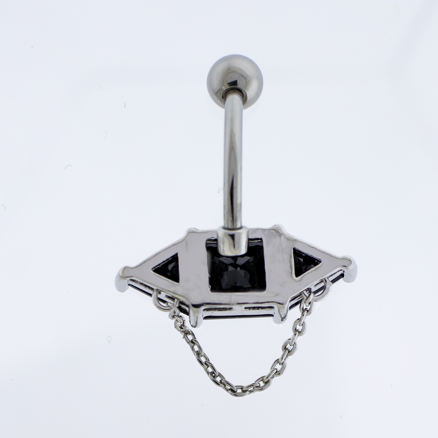 14G Baguette w/ Chain Navel Barbell - Pierced Addiction