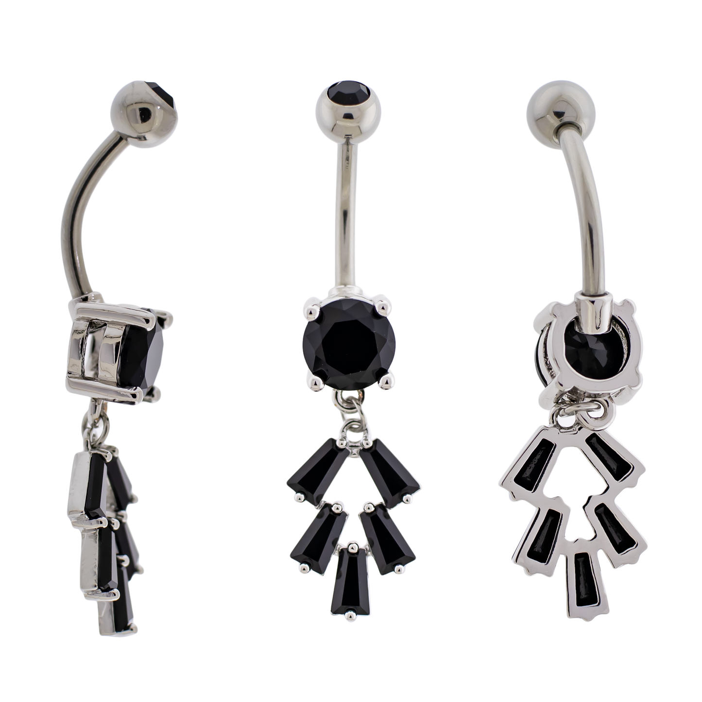 14G Baguette Cluster Navel Barbell - Pierced Addiction