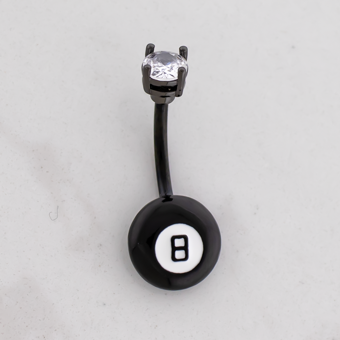 14G Eight Ball Navel Ring - Pierced Addiction