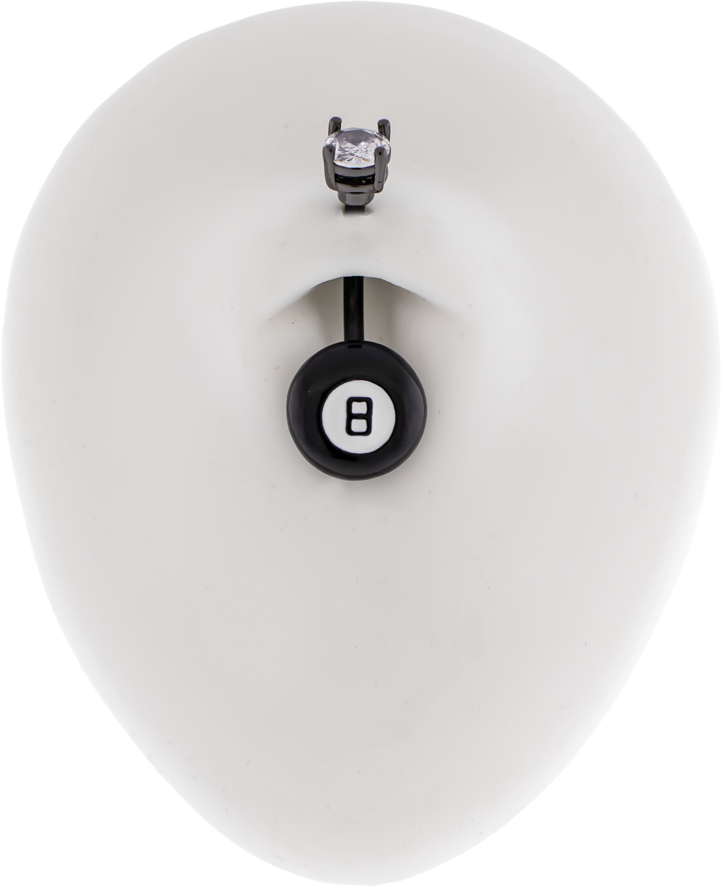 14G Eight Ball Navel Ring - Pierced Addiction