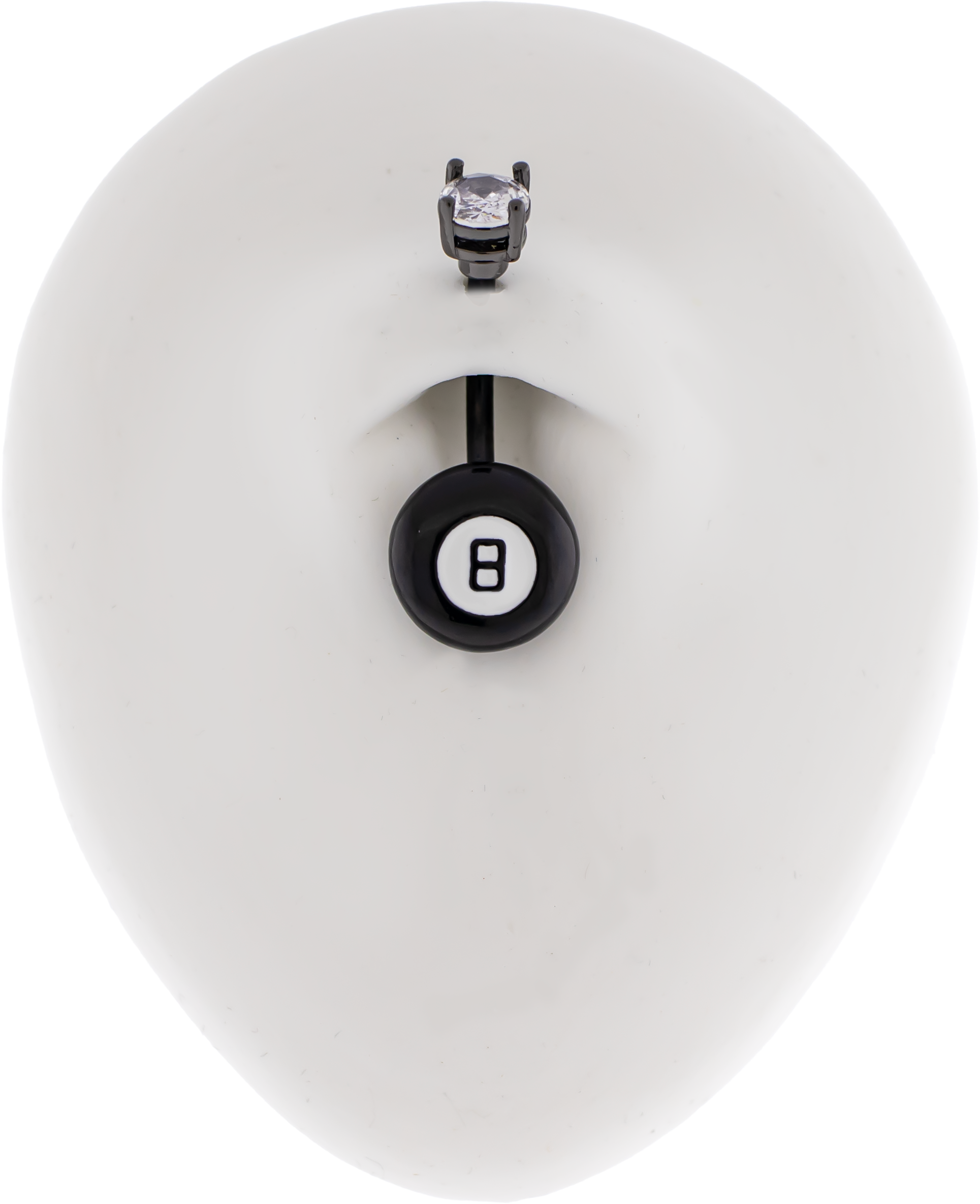 14G Eight Ball Navel Ring - Pierced Addiction