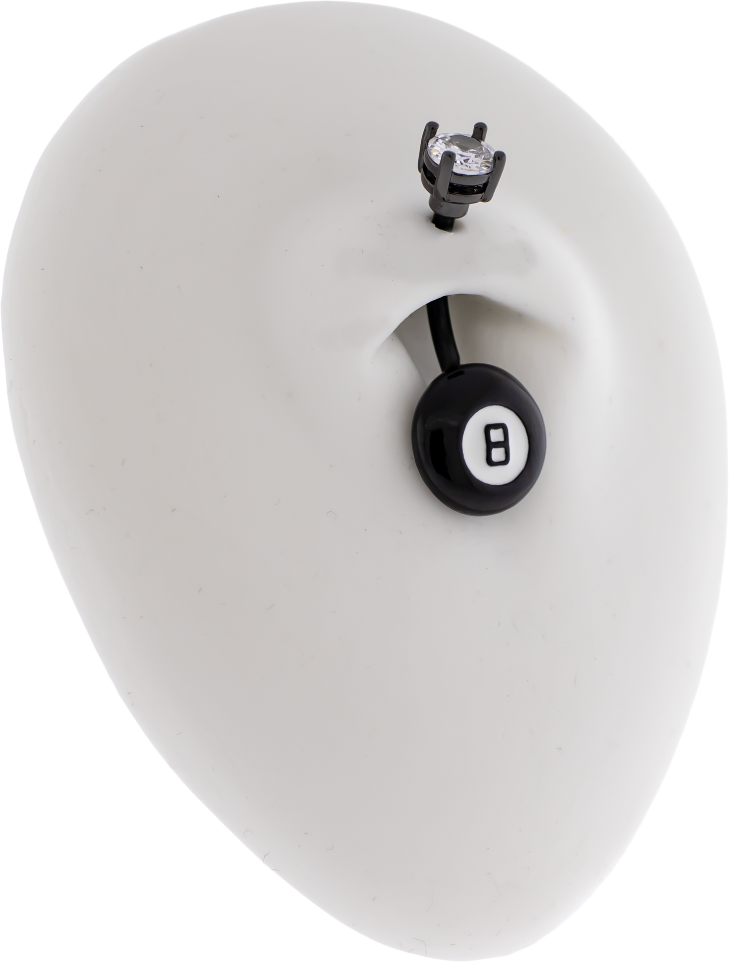 14G Eight Ball Navel Ring - Pierced Addiction