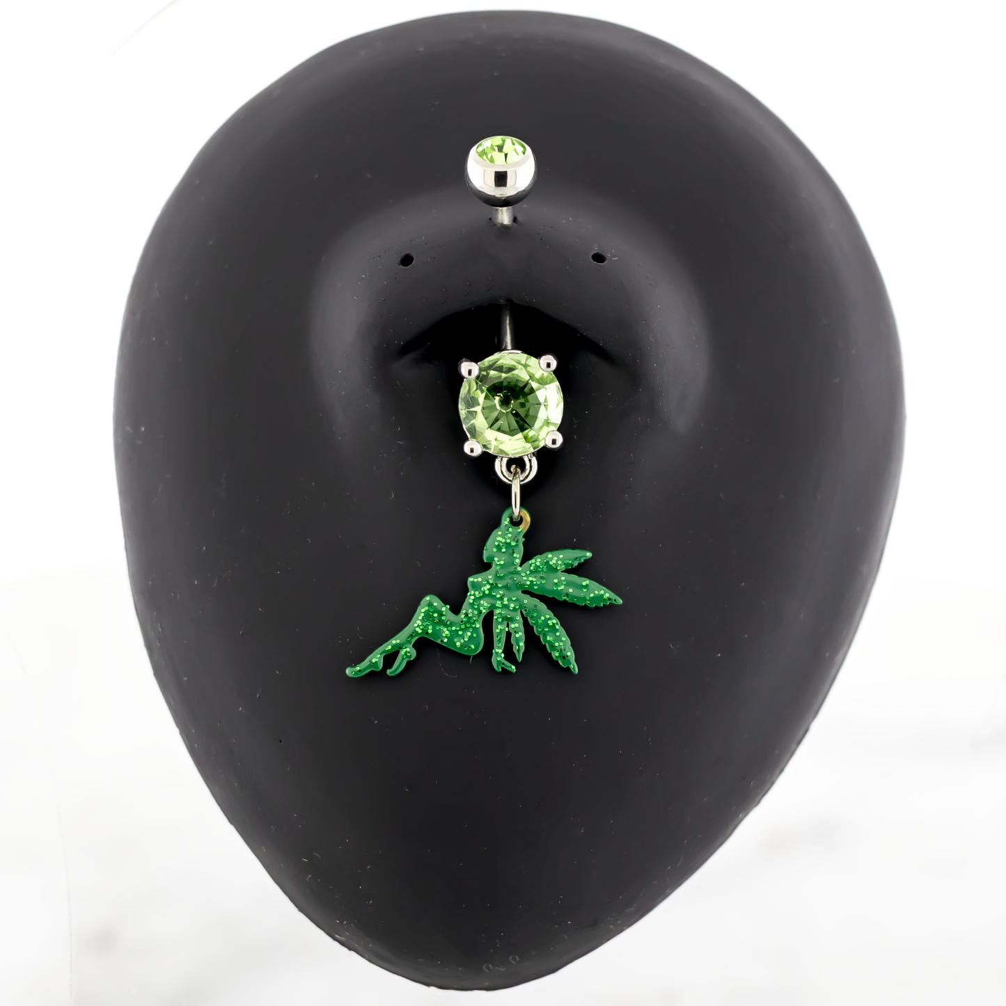 14G Pot Leaf Fairy Navel Ring - Pierced Addiction