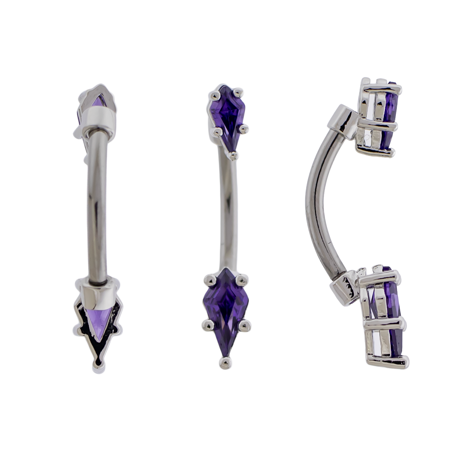 14G Kite Cut Gem Navel Barbell - Pierced Addiction